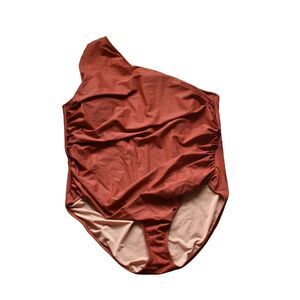 J. Crew One Shoulder One Piece Swimsuit Burnt Orange Summer Beach Plus Size 24